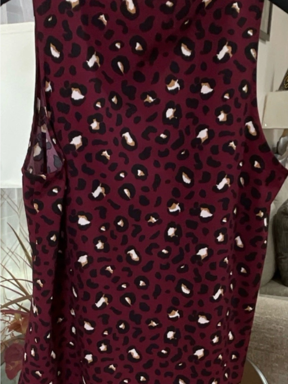 Mud Pie Burgundy Leopard Print Sleeveless Camisole